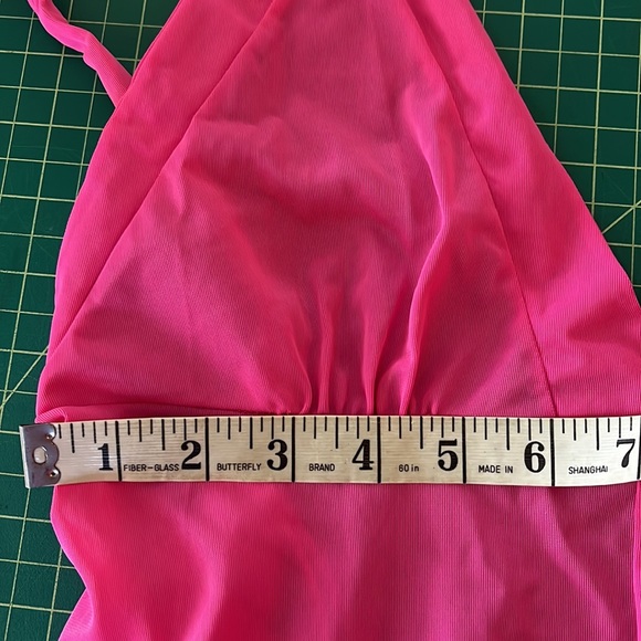 vintage 70s John Kloss hot pink halter nightgown - Picture 7 of 8